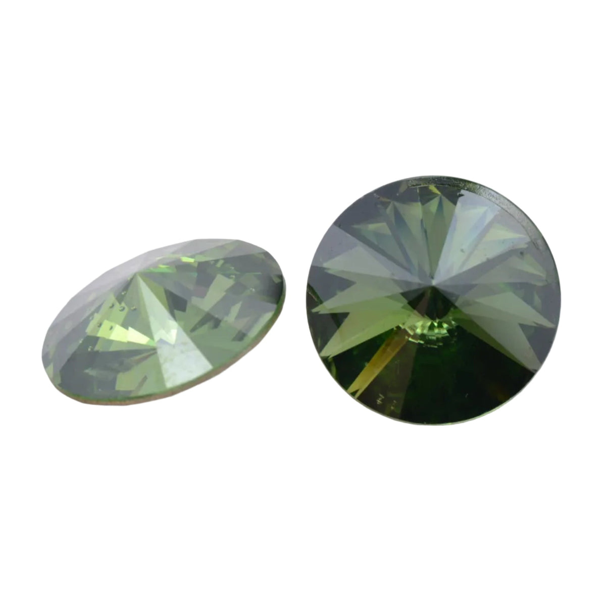 Swarovski 1122 Round Rivoli Crystal 18mm - Cambodian Green - Individual Crystal