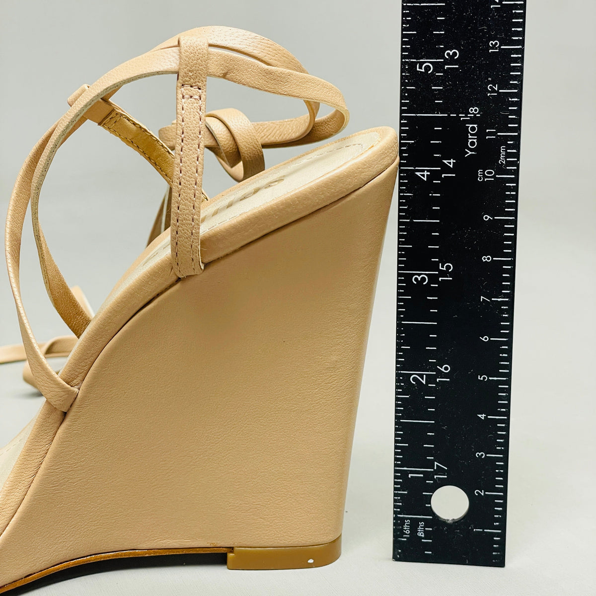 SCHUTZ Deonne Casual Deluxe Nappa Leather Sandal True Beige Sz 8 S013810172 (New)