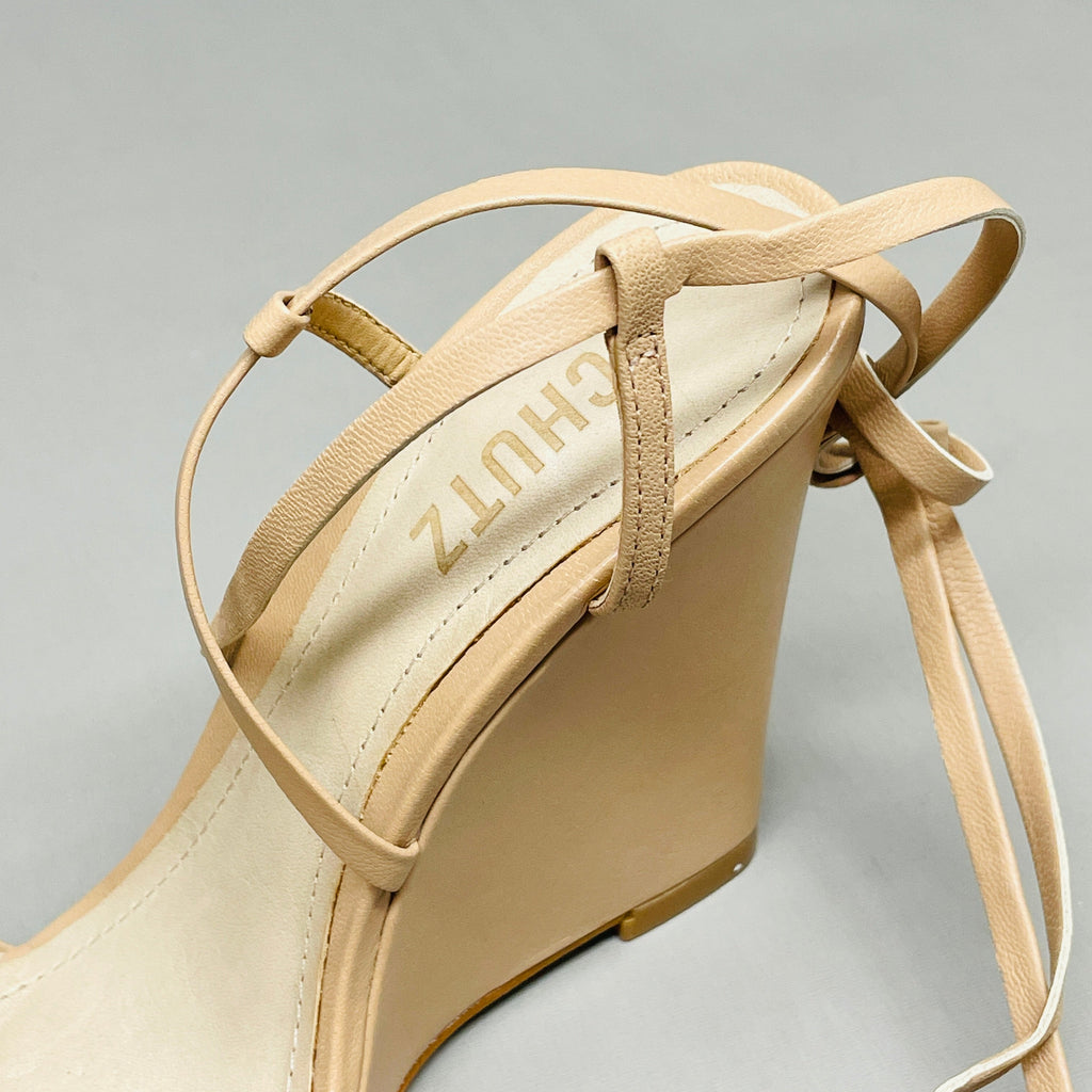 SCHUTZ Deonne Casual Deluxe Nappa Leather Sandal True Beige Sz 5 S013810172 (New)