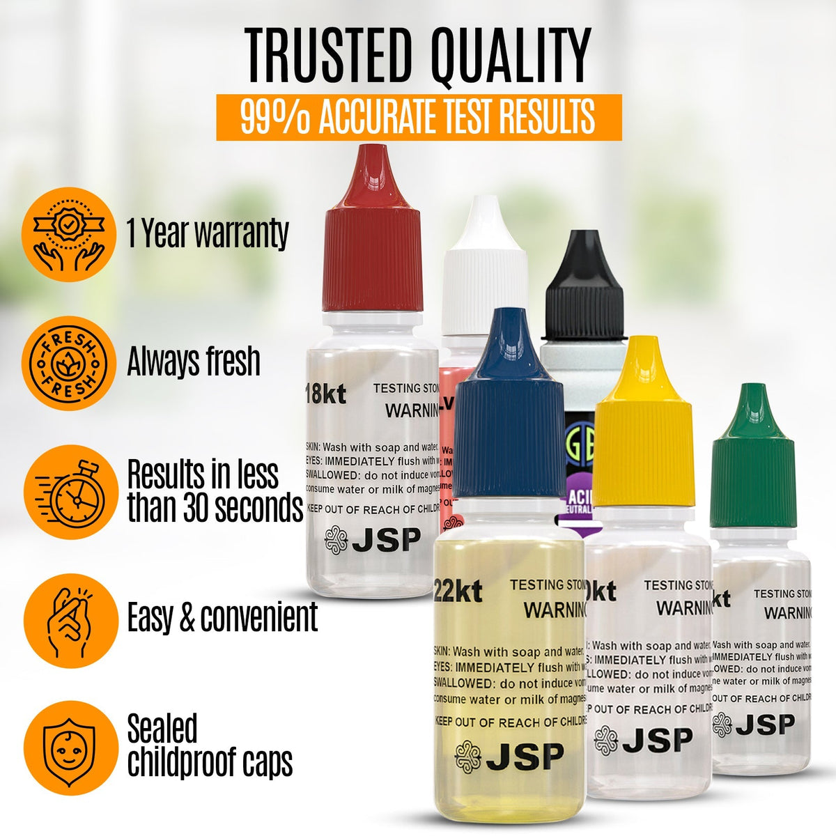 Gold Testing Acid 10K 14K 18K Test Kit + Scratch Tester Stone + Rare Earth Magnet Jewelry Test Detect Precious Metals