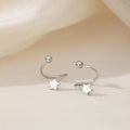VENTFILLE 925 Silver Star Flash Crystal Summer Small Fresh Female 2022 New Trendy Personality Earrings