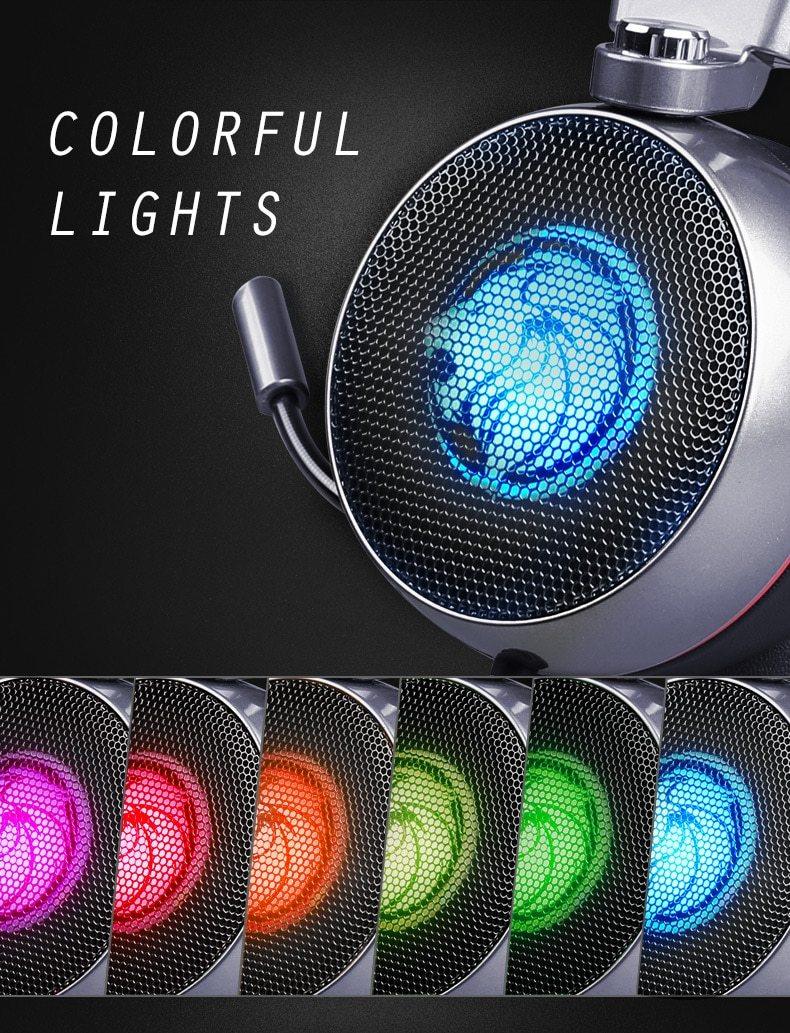 STEVVEX N43 Stereo Gaming Headset 7.1 Virtual Surround Bass Gaming Earphone Headphone with Mic LED Light for Computer PC Gamer (N43)