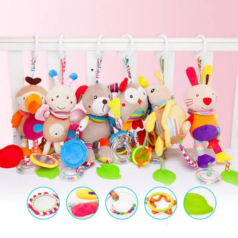 Newborn Baby Plush Stroller Toys Hanging Rattle