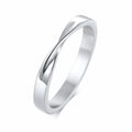 Mobius Wedding Ring for Women, Stainless Steel Dainty Endless Twist Knot, Infinity Promise Engagement Ring