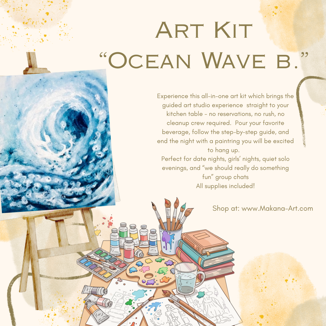 "Ocean Wave b." Paint & Sip Art Kit from Makana Art Studio