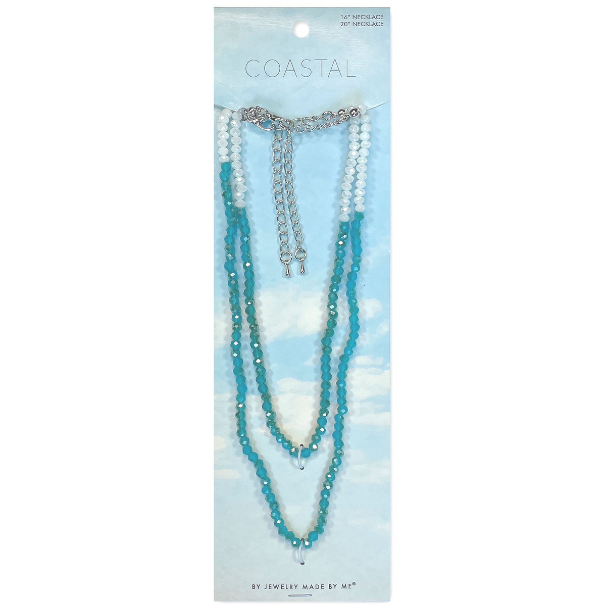 Moonstone and Apatite Glass Two Tone Necklaces 2pc Set