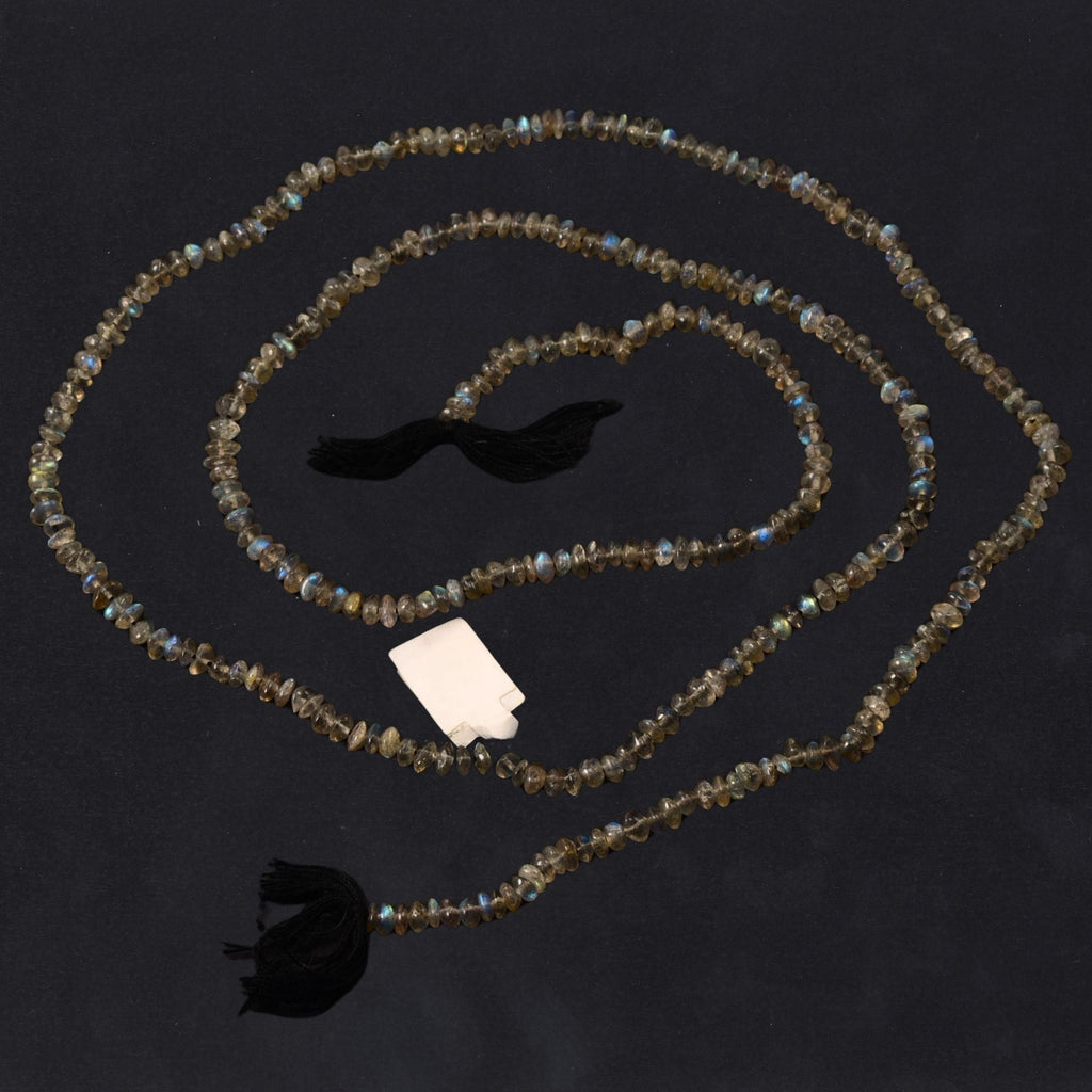 Labradorite Faceted Rondelle Beads - 4mm - 30 Strand