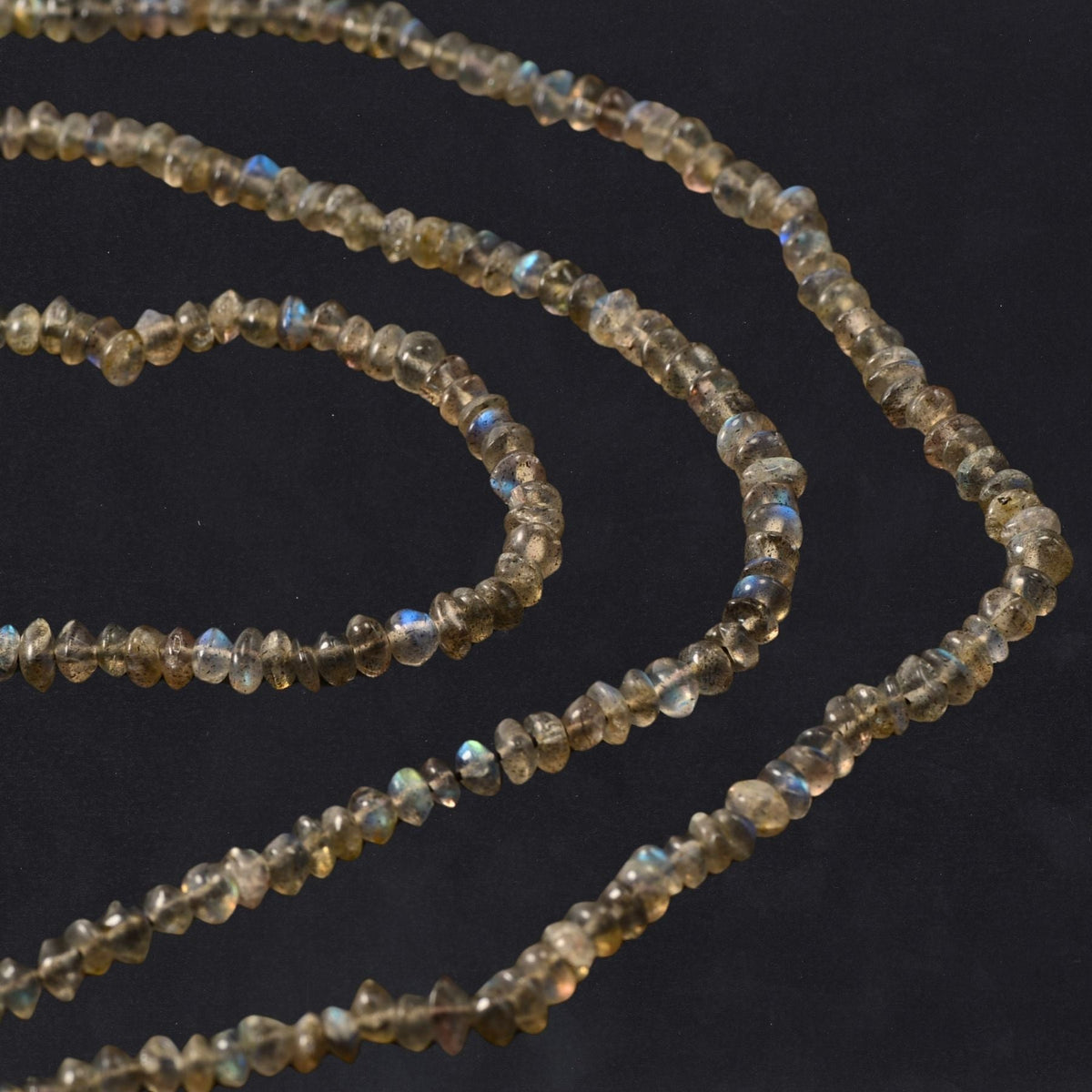 Labradorite Faceted Rondelle Beads - 4mm - 30 Strand