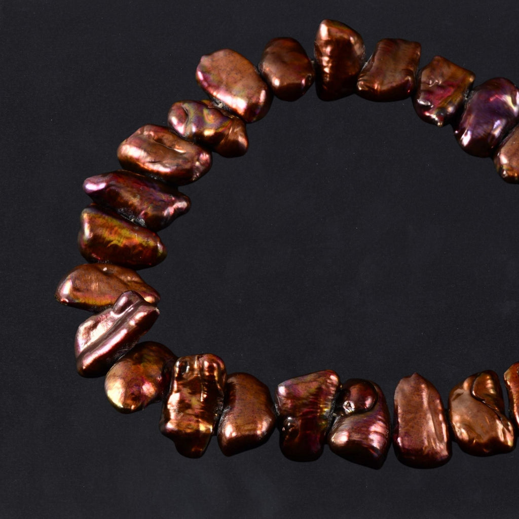 Bronze Freshwater Pearl Nugget Beads - Large 17mm - Full Strand