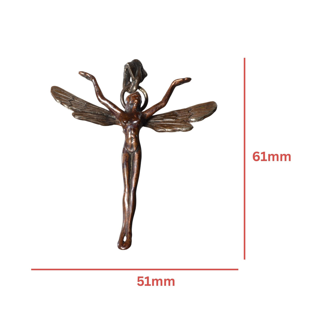 Bob Burkett Fairy Pendant - Sterling Silver & Bronze Art Jewelry