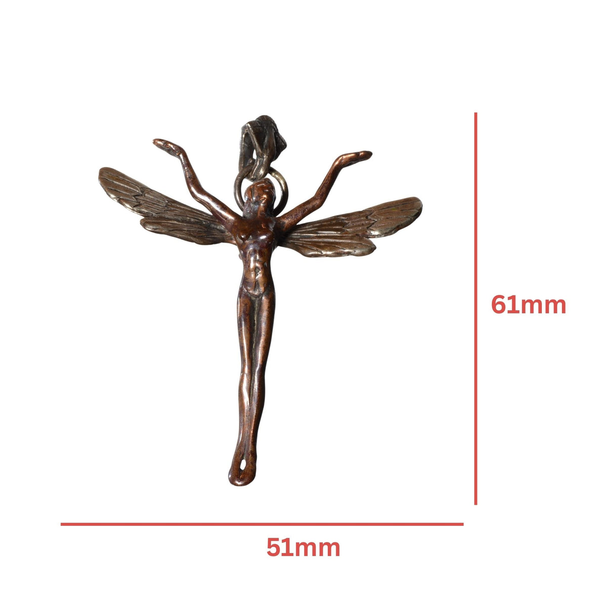 Bob Burkett Fairy Pendant - Sterling Silver & Bronze Art Jewelry