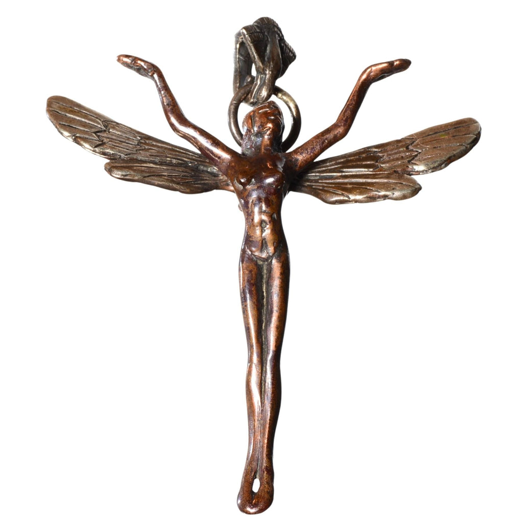 Bob Burkett Fairy Pendant - Sterling Silver & Bronze Art Jewelry