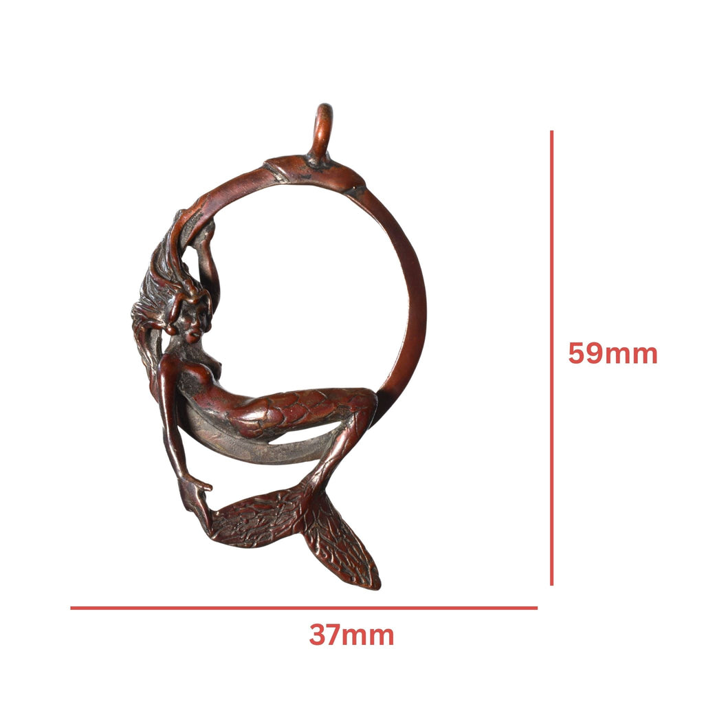 Bob Burkett Bronze Mermaid Pendant - Hand-Cast Artist Jewelry