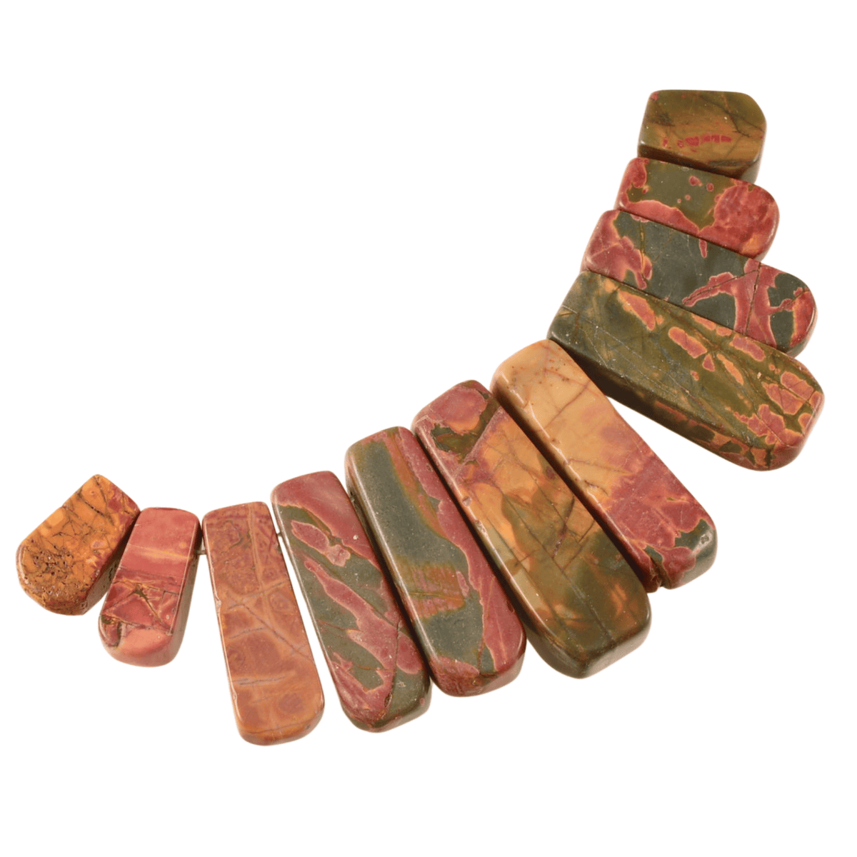Picasso Jasper Graduated Drop Beads - 15mm-39mm, 70.5g Strand