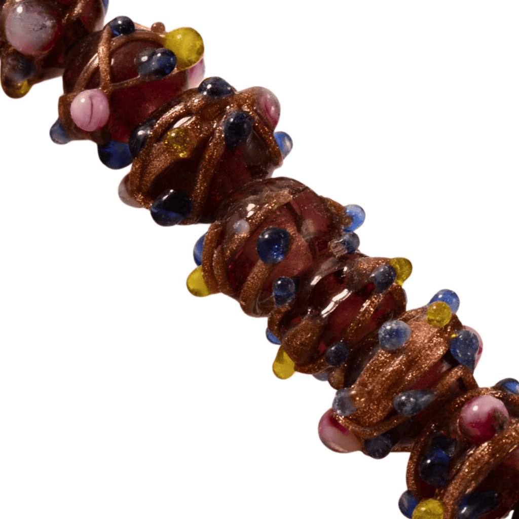 Handmade Lampwork Glass Bead Strand - Mixed Rondelle & Egg Beads