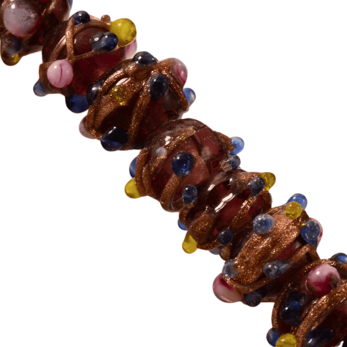 Handmade Lampwork Glass Bead Strand - Mixed Rondelle & Egg Beads