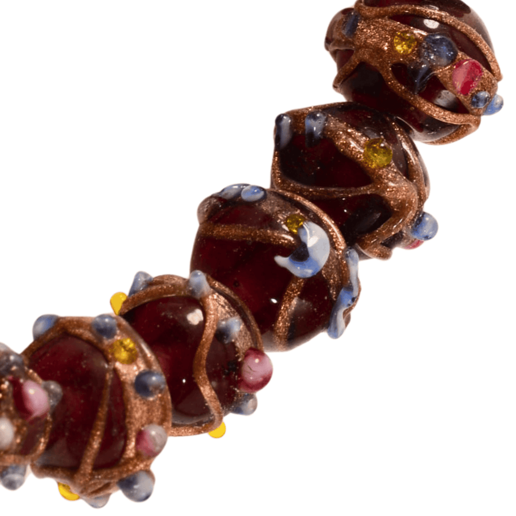 Handmade Lampwork Glass Bead Strand - Mixed Rondelle & Egg Beads
