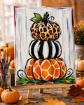 "Safari Pumpkin Trio" Paint & Sip Art Kit from Makana Art Studio