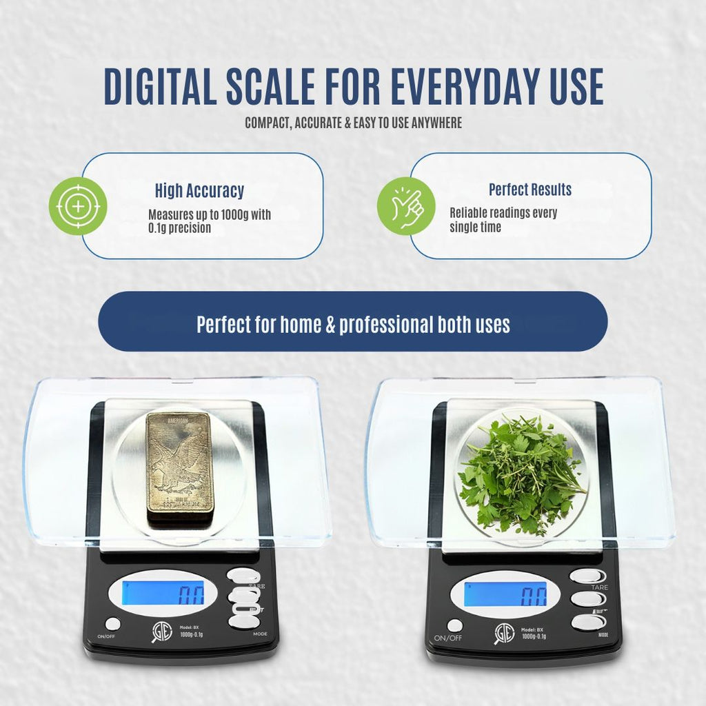 GTE 1000BX Professional Digital Jewelry Scale – 6 Modes: g, oz, gn, ct, ozt, dwt - 1000g × .1g Accuracy