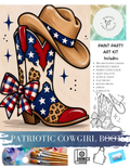 "Patriotic Cowgirl Boots" Paint & Sip Art Kit from Makana Art Studio
