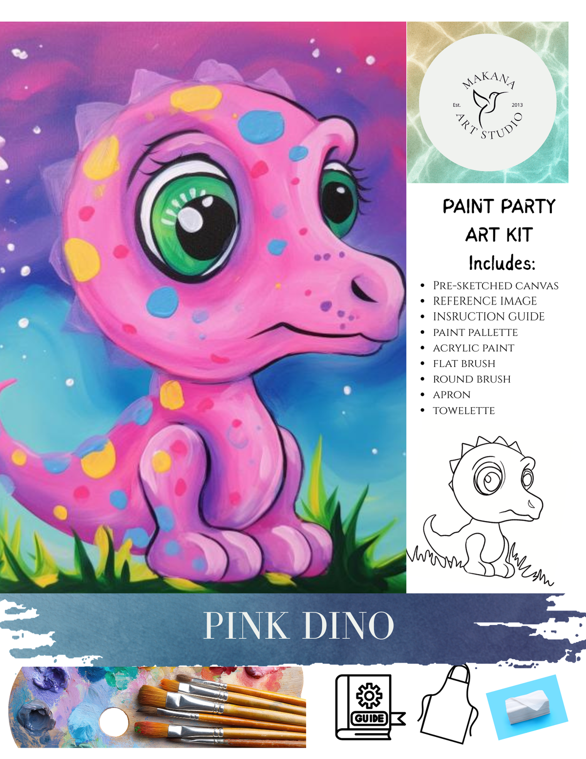 Paint & Sip Art Kit Class – Weekly In-Studio Sessions with Makana Art