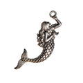 Mermaid Charm Pendant - Silver