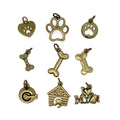 Ox Brass Assorted Dog Charms 9pc Set