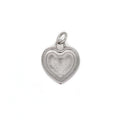 Silver Heart Deep Closed Bezel Charm
