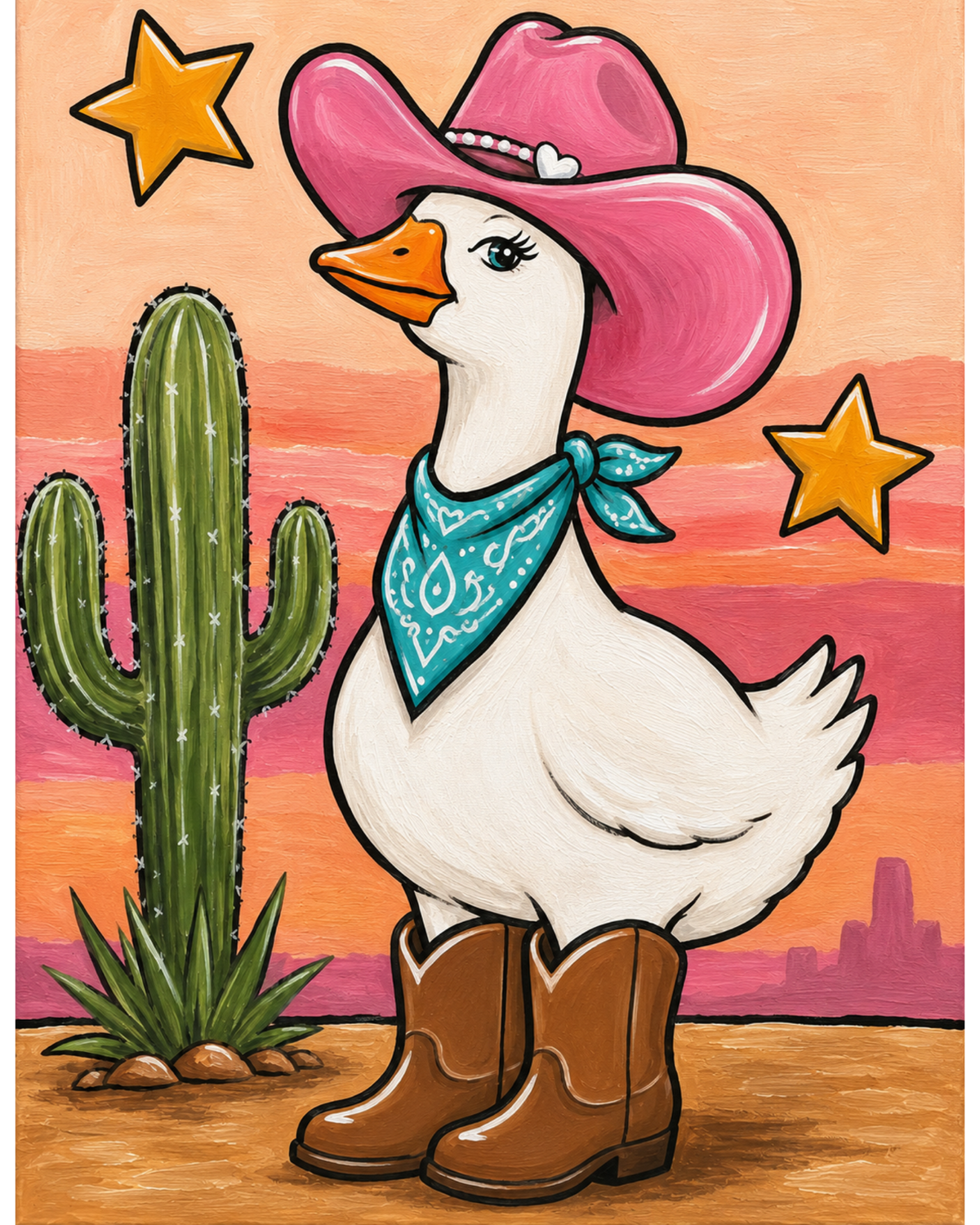 "Cowgirl Goose" Paint & Sip Art Kit from Makana Art Studio