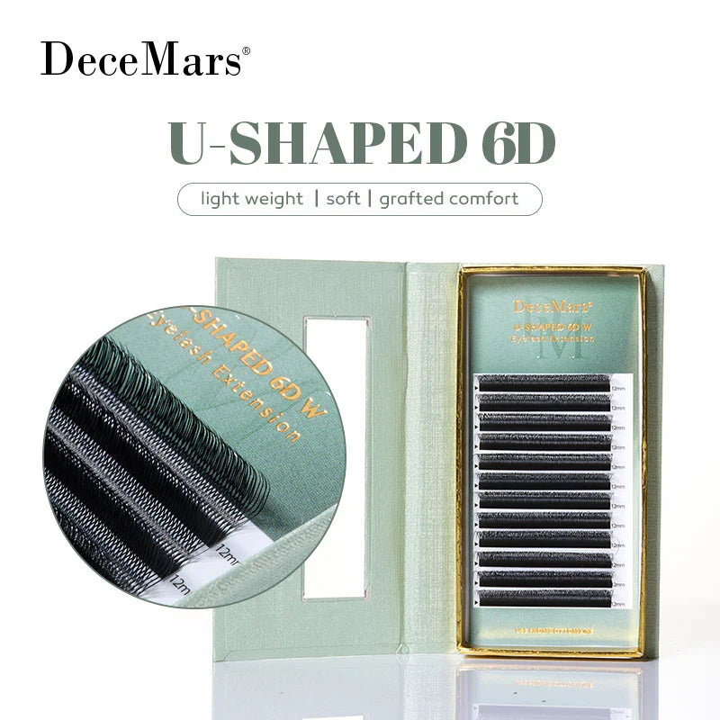 DeceMars U-Shaped 6D Eyelash Extensions | Salon Quality Synthetic Lashes