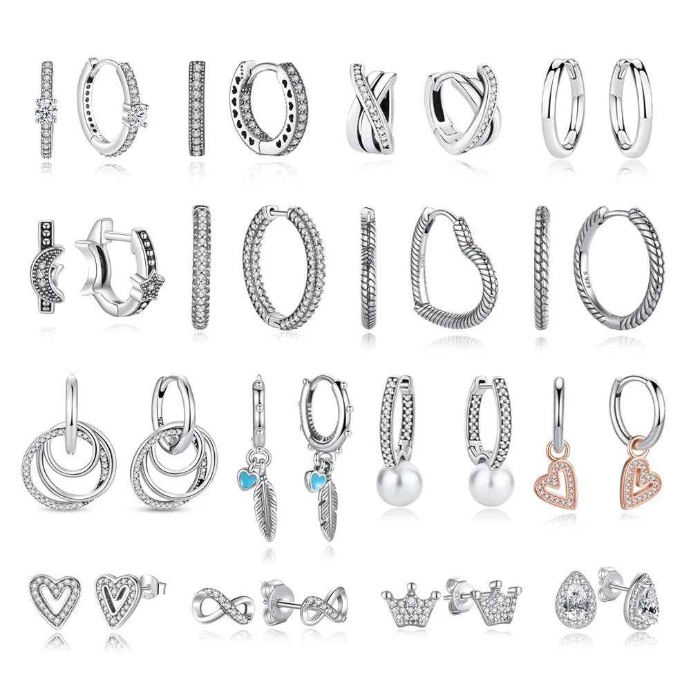 925 Sterling Silver Earrings | Women's Trendy Stud and Hoop Jewelry with Cubic Zirconia
