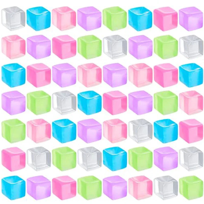 10 Pack Ice Cube Sensory Stress Balls | Mochi Squishies Squeeze Toys for Adults and Kids
