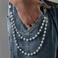 1 Hip Hop Trendy Colorful Zirconia Ball Double Layer Stacked Neutral Style Pants Chain Simple and Versatile Body Chain