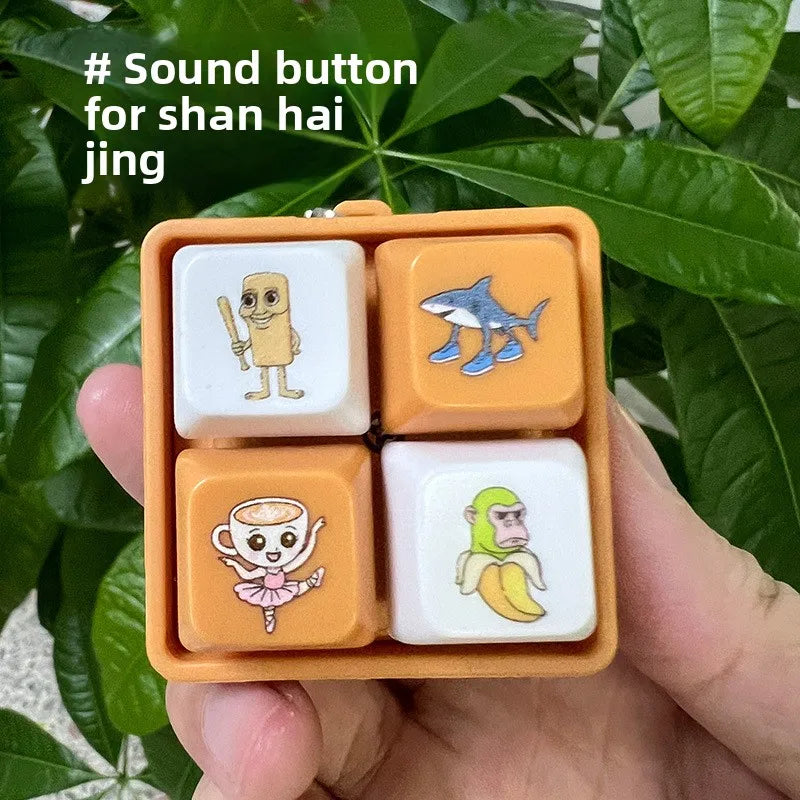 Italian Brainrot 4-Key Keyboard Fidget Toy | Stress Relief Keychain with Sound and Light