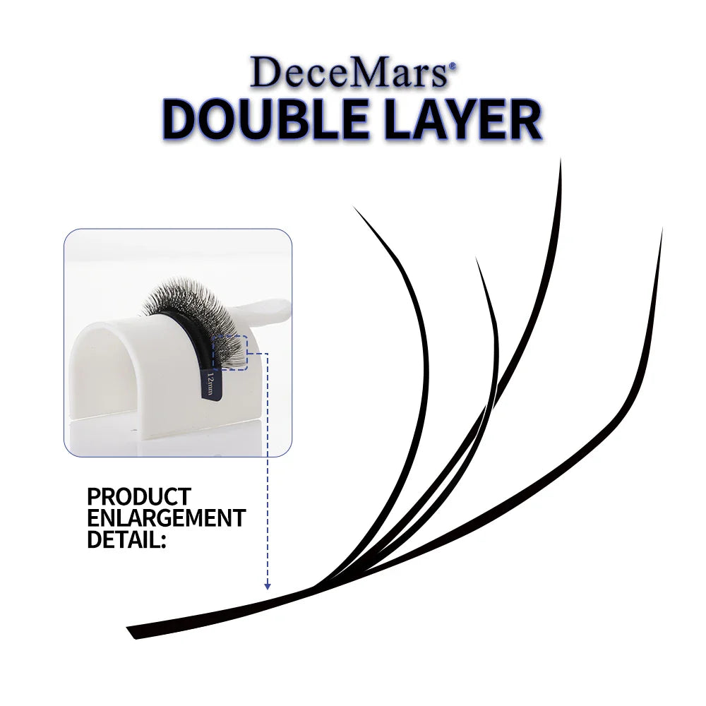 DeceMars Double Layer YY Eyelash Extension | Salon-Grade Individual Lashes