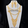 New Indian Gold color Long Necklace Set Nigerian Party Bride Wedding Luxury Dubai Earrings Jewelry Women's Valentine's Day Gift