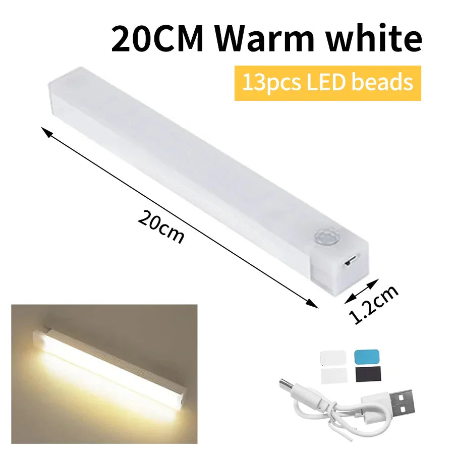Rechargeable Motion Sensor LED Cabinet Light | Wireless Night Light for Kitchen, Staircase, Closet