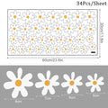 White Daisy Flower Wall Stickers DIY Home Decor