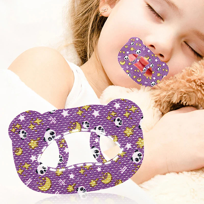 Cartoon Bear O-Shaped Mouth Tape for Kids | Anti-Snoring Sleep Aid