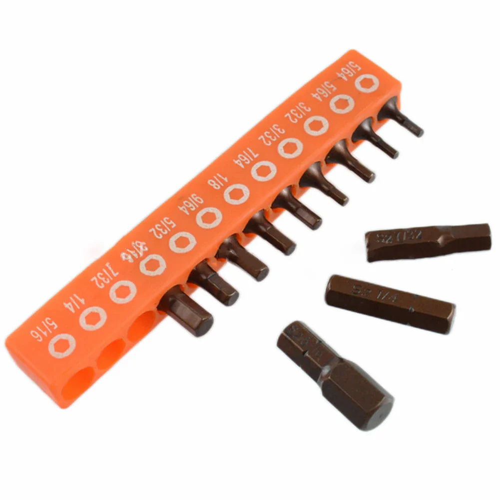 12/24pc Hex Screwdriver Bit Set | Alloy Steel Magnetic 25mm 1/4in Hex Shank Bit Set for DIY and Worksites