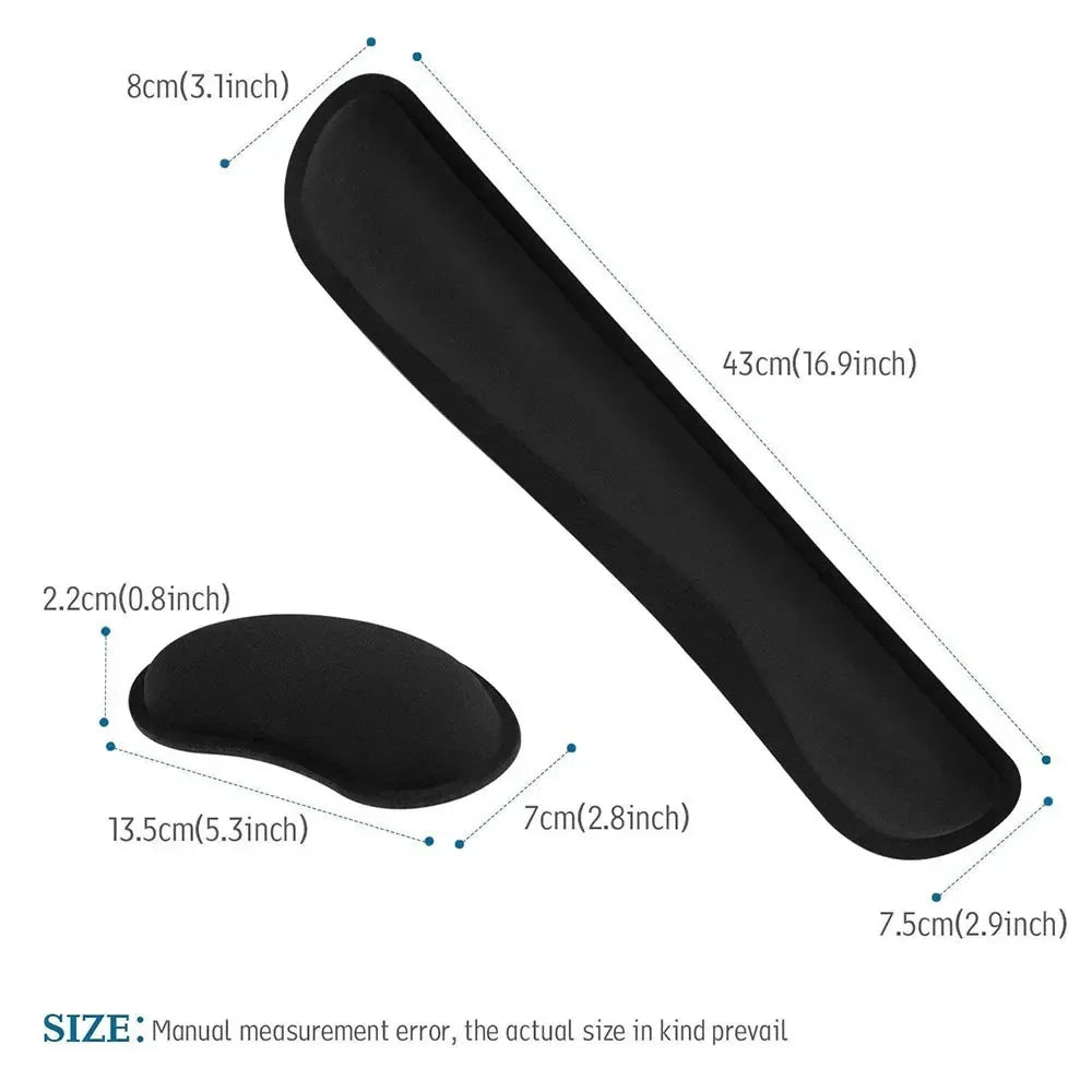 Memory Foam Wrist Rest Kit - Ergonomic Support for Keyboard & Mouse