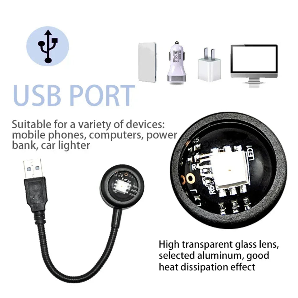 LED USB Sunset Lamp Projector | Home Party Decor Night Atmosphere Light for Bedroom Living Room Wall Photography