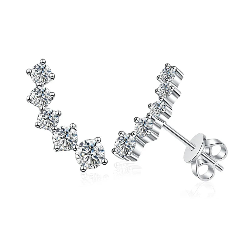 NeeTim 1.16cttw Full Moissanite Stud Earrings for Women Gemstones Lab Diamond Studs Earrings 925 Sterling Silver Fine Jewelry