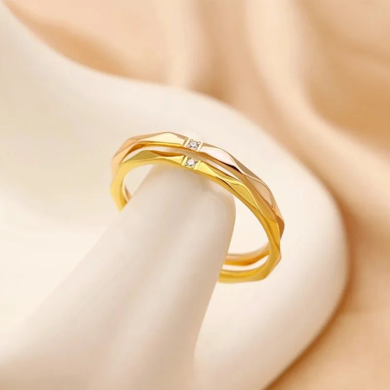 1mm Thin Stackable Ring Stainless Steel Single CZ V Faceted Knuckle Midi Ring for Women Girl Size 5-10