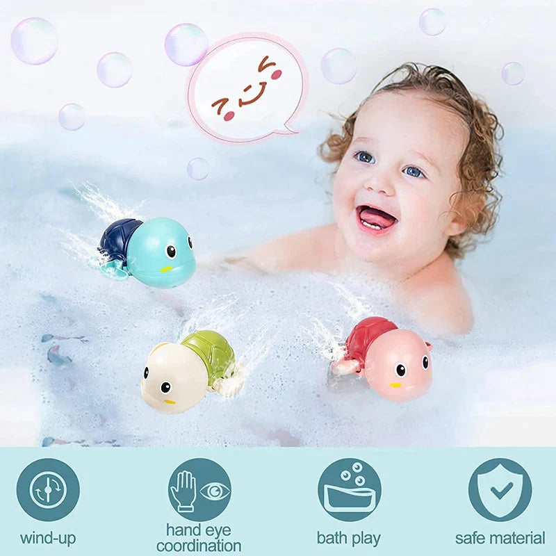 Baby Bath Toys - Swimming Turtle Whale Clockwork Water Toys for Kids | Safe Fun Bath Time Play