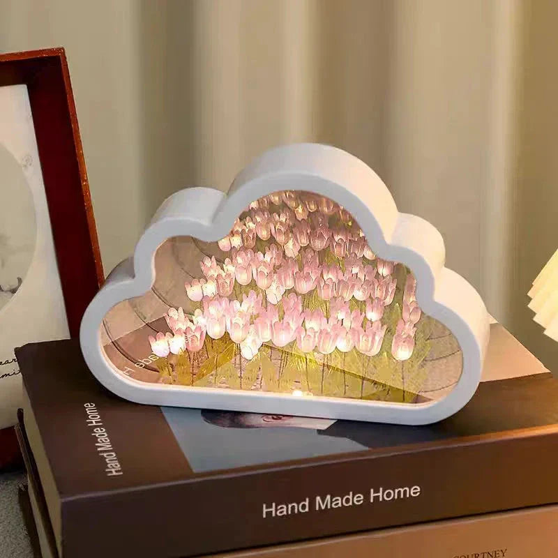Tulip Cloud Handmade Night Light – Romantic Desktop Atmosphere Lamp