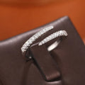 925 Sterling Silver Trendy Circle Finger Rings for Women Dazzling CZ Adjustable Ring Daily Wear Stackable Accessory Fine Jewelry