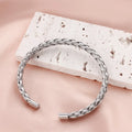 1Pcs Titanium Steel Woven Bangle Trendy And Minimalist Style Steel Wire Braided Adjustable C-shaped Opening Bracelet