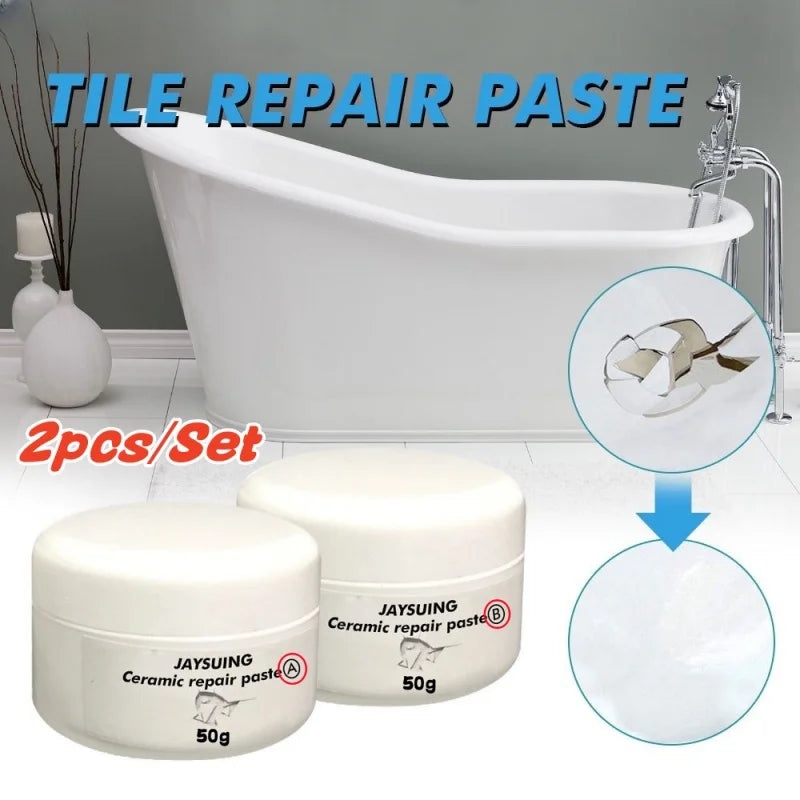 White Porcelain Repair Kit | Ceramic Repair Paste for Tubs, Tiles, Toilets, and Sinks
