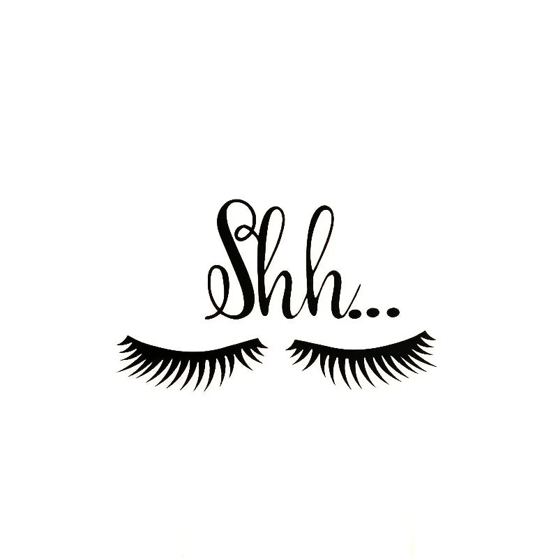 Shh Eyelash Vinyl Decal | Removable Baby Sleeping Wall Sticker